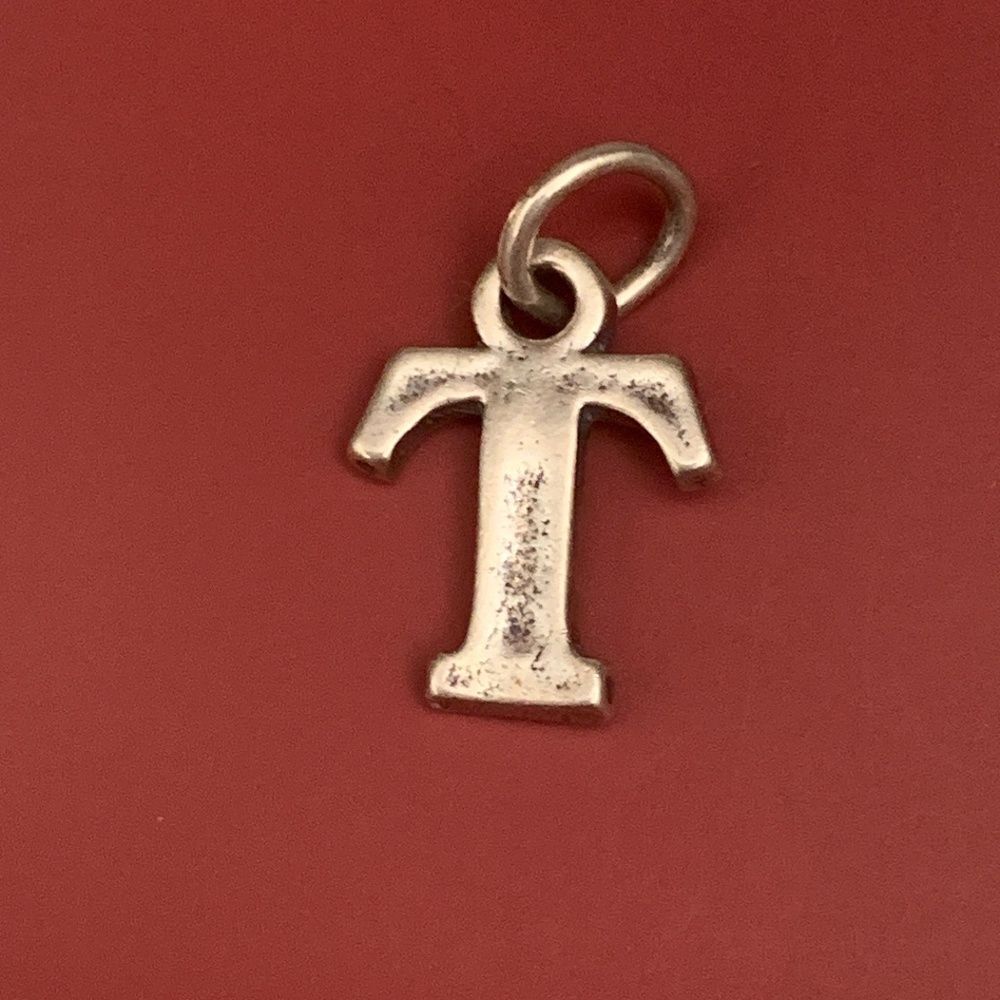 .925 Letter T Sterling Silver Jewelry Charm #alphabet #teacher #block letter